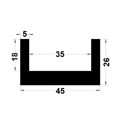 Profilé en U 26x45 mm F0799