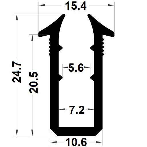 Joint vitrage - 24,70x15,40 mm