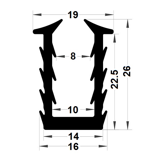 Joint vitrage - 26x19 mm